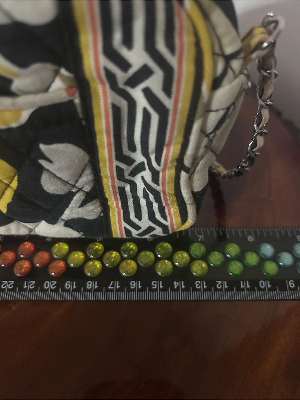 Vera Bradley Quilted Crossbody Bag in Black, Yellow, White - Picture 8 of 9